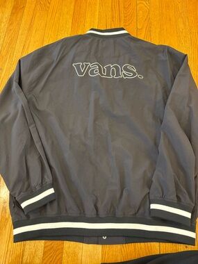 Vans Navy Jacket with White Script Logo